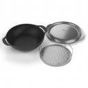 WOK WEBER GHISA, GOURMET BBQ SYSTEM, con coperchio e griglia per cottura a vapore